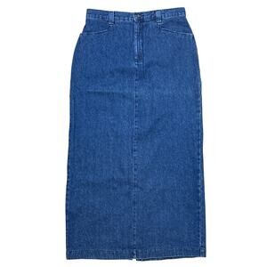 VTG Deadstock Lee Denim 12 long Skirt Jean retro dark blue straight 90s pocket